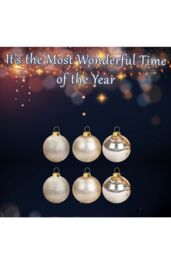 VFM e-Store Christmas Bauble Decoration Hanging Tree Ornament X 6 10cm Champagne in Ivory - thumbnail 3