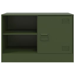 Berkfield Home TV Cabinets 2 pcs Olive Green 67x39x44 cm Steel - Size: 67 x 39 x 44 cm - thumbnail 5
