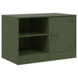 Berkfield Home TV Cabinets 2 pcs Olive Green 67x39x44 cm Steel - Size: 67 x 39 x 44 cm - thumbnail 6