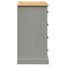 Berkfield Home Sideboard with Drawers VIGO 113x40x75 cm Grey Solid Wood Pine - Size: 113 x 40 x 75 cm - thumbnail 6
