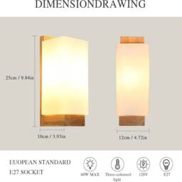 EONLION 2X Glass LED Wall Lamp Modern Indoor 3-Colour Indoor Sconce Hallway in Natural - thumbnail 2