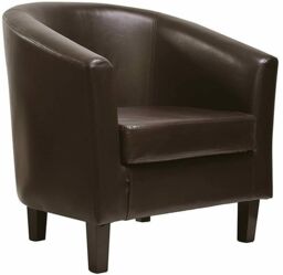 MCC Direct Tub Chair Faux Leather Arm Chair in Brown - thumbnail 2