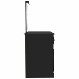 Berkfield Home White Dressing Table with LED Black 90x50x132.5 cm Engineered Wood - thumbnail 8