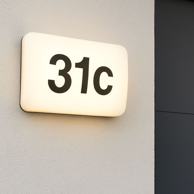 CGC Lighting Outdoor House Number Black LED Slim Wall Light - image 1