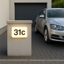 CGC Lighting Outdoor House Number Black LED Slim Wall Light - thumbnail 3