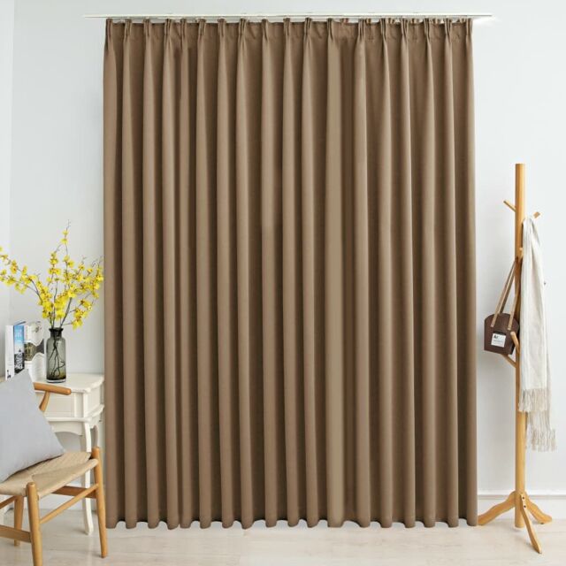 Berkfield Home Blackout Curtain with Hooks Taupe 290x245 cm - image 1