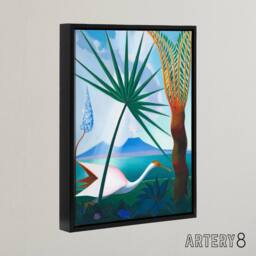 "Artery8 Joseph Stella Neapolitan Song Bay of Naples Framed Canvas Art Print - Size: W12"" x H16""" - thumbnail 2