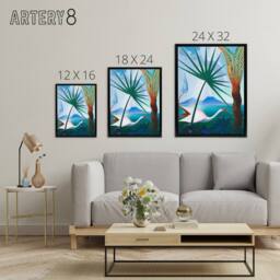 "Artery8 Joseph Stella Neapolitan Song Bay of Naples Framed Canvas Art Print - Size: W12"" x H16""" - thumbnail 4