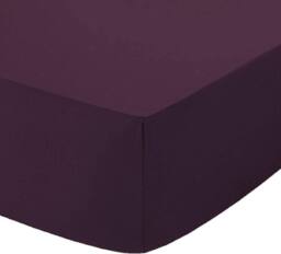 "Homes-Linen 180 Thread Count 16""/40cm Extra Deep Non Iron Fitted Sheet in Plum - Size: Single" - thumbnail 2