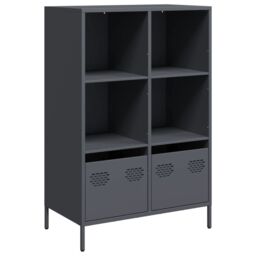 Berkfield Home Highboard¬†Anthracite 68x39x103.5 cm Steel in Black - thumbnail 2