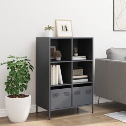 Berkfield Home Highboard¬†Anthracite 68x39x103.5 cm Steel in Black - thumbnail 3