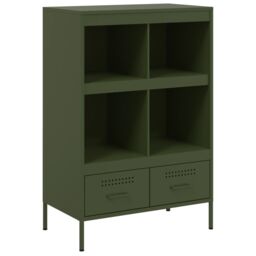 Berkfield Home Highboard Olive Green 68x39x101.5 cm Steel - thumbnail 2
