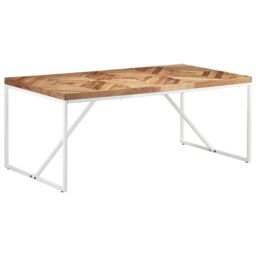 Berkfield Home Dining Table 180x90x76 cm Solid Acacia & Mango Wood in Brown - Size: 180 x 90 x 76 cm - thumbnail 1