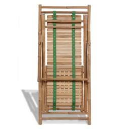 Berkfield Home Outdoor Deck Chair with Footrest Bamboo in Brown - thumbnail 6