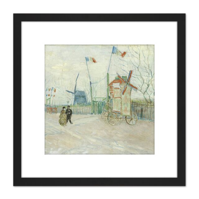 Artery8 Van Gogh Impasse Freres Stalemate Brothers Painting 8X8 Inch Square Wooden Framed Wall Art Print Picture with Mount in Black - image 1