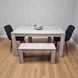 KOSY KOALA Dining Table with 2 Black Velvet Chairs & 2 Stone Grey Benches - thumbnail 4