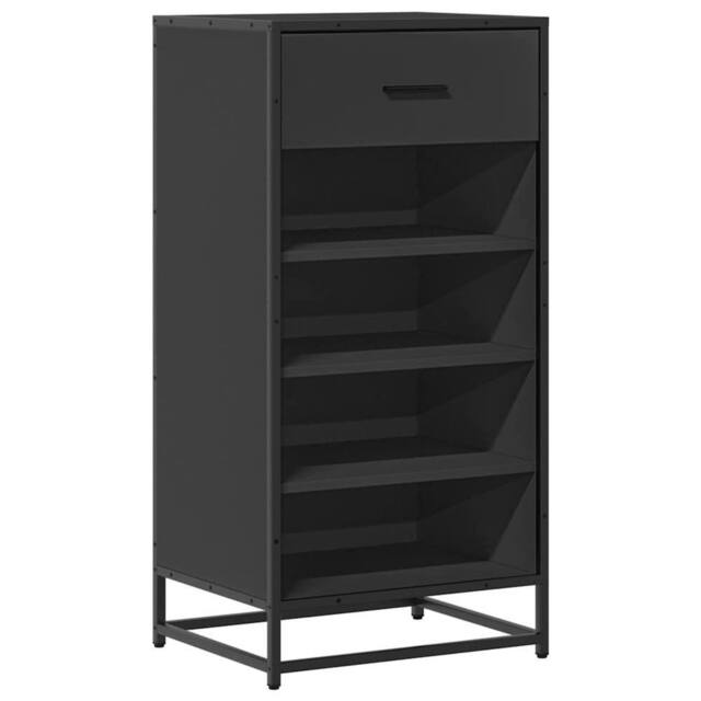 Berkfield Home Shoe Rack Black 48x38x97.5 cm Engineered Wood - image 1