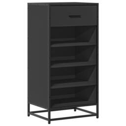 Berkfield Home Shoe Rack Black 48x38x97.5 cm Engineered Wood - thumbnail 1