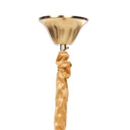 Wyld and Coco Glamour Lighting 56cm Brass-Toned Iron and Frosted Glass Chandelier in Bronze - thumbnail 9