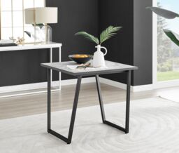 FurnitureboxUK Carson Square White Marble Effect Dining Table with Black Legs - thumbnail 1