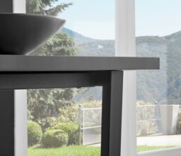 FurnitureboxUK Carson Square White Marble Effect Dining Table with Black Legs - thumbnail 5