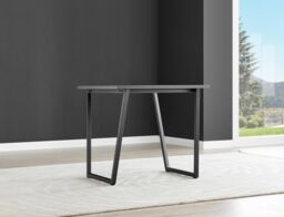 FurnitureboxUK Carson Square White Marble Effect Dining Table with Black Legs - thumbnail 7