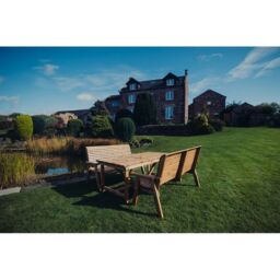 Churnet Valley Garden Furniture Ltd Valley 6 Seat Set 2X3B Table - Timber - Minimal Assembly Required in Brown - thumbnail 3