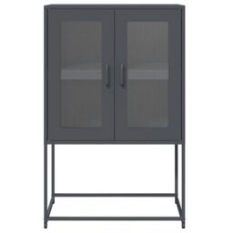 Berkfield Home Highboard Anthracite 68x39x107 cm Steel in Black - Size: 68 x 39 x 107 cm - thumbnail 5
