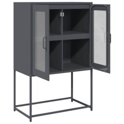 Berkfield Home Highboard Anthracite 68x39x107 cm Steel in Black - Size: 68 x 39 x 107 cm - thumbnail 6