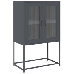 Berkfield Home Highboard Anthracite 68x39x107 cm Steel in Black - Size: 68 x 39 x 107 cm - thumbnail 2