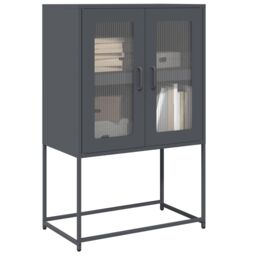 Berkfield Home Highboard Anthracite 68x39x107 cm Steel in Black - Size: 68 x 39 x 107 cm - thumbnail 1