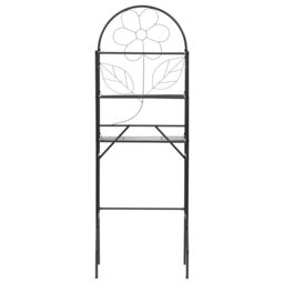 Berkfield Home Toilet Rack Black 60x33x174 cm - Size: 60 x 33 x 174 cm - thumbnail 2