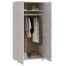 Berkfield Home Wardrobe HAMAR White 89x50x180 cm Solid Wood Pine - Size: 89 x 50 x 180 cm - thumbnail 6