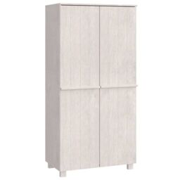 Berkfield Home Wardrobe HAMAR White 89x50x180 cm Solid Wood Pine - Size: 89 x 50 x 180 cm - thumbnail 2