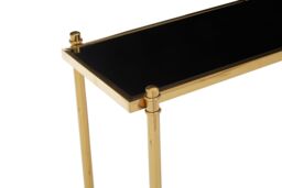Orsina Modern & Sleek Black Console Table, Spacious Glass Topped Console Table For Hallways, Decorative Table in Gold - thumbnail 4