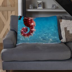 Benjamin Tate Design Mediterranean Seahorse Designer Blanket in Natural - Size: 120 cm x 150 cm - thumbnail 2