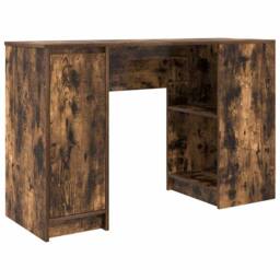 Berkfield Home Desk Smoked Oak 120x42x76 cm Engineered Wood in Brown - Size: 120 x 42 x 76 cm - thumbnail 1