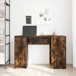 Berkfield Home Desk Smoked Oak 120x42x76 cm Engineered Wood in Brown - Size: 120 x 42 x 76 cm - thumbnail 3