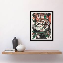 Artery8 Franz Marc Framed Wall Art The Birth of Horses Abstract Painting in White - Size: A4 - thumbnail 2