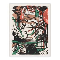 Artery8 Franz Marc Framed Wall Art The Birth of Horses Abstract Painting in White - Size: A4 - thumbnail 3