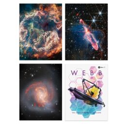 Artery8 Pack of 4 NASA James Webb Space Telescope Images Clash of the Titans NGC 3256 Cassiopeia A Forming Stars Unframed Wall Art Living Room Prints - thumbnail 1