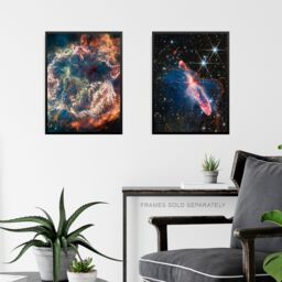 Artery8 Pack of 4 NASA James Webb Space Telescope Images Clash of the Titans NGC 3256 Cassiopeia A Forming Stars Unframed Wall Art Living Room Prints - thumbnail 6
