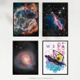 Artery8 Pack of 4 NASA James Webb Space Telescope Images Clash of the Titans NGC 3256 Cassiopeia A Forming Stars Unframed Wall Art Living Room Prints - thumbnail 5