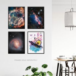 Artery8 Pack of 4 NASA James Webb Space Telescope Images Clash of the Titans NGC 3256 Cassiopeia A Forming Stars Unframed Wall Art Living Room Prints - thumbnail 3
