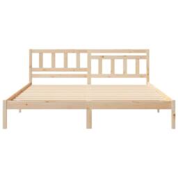 Berkfield Home Modern with Headboard Brown 200 x 200 cm Solid pine wood in Natural - thumbnail 5