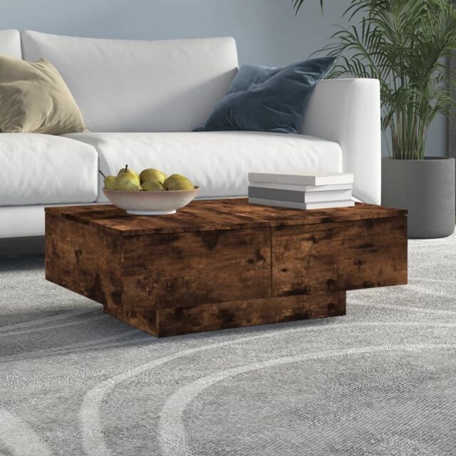 Berkfield Home Coffee Table Smoked Oak 90x60x31 cm Engineered Wood in Brown - Size: 90 x 60 x 31 cm - image 1