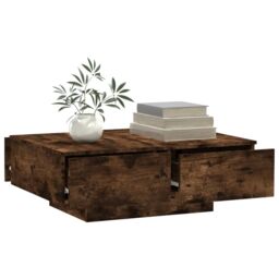 Berkfield Home Coffee Table Smoked Oak 90x60x31 cm Engineered Wood in Brown - Size: 90 x 60 x 31 cm - thumbnail 4