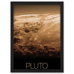 Artery8 NASA Our Solar System Pluto New Horizons Surface Image Artwork Framed Wall Art Print A4 in Black - thumbnail 1
