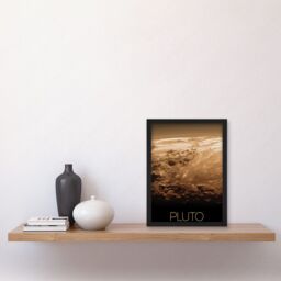 Artery8 NASA Our Solar System Pluto New Horizons Surface Image Artwork Framed Wall Art Print A4 in Black - thumbnail 2