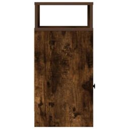 Berkfield Home Bedside Cabinet with Drawer Smoked Oak 25x31x66 cm in Brown - Size: 25 x 31 x 66 cm - thumbnail 6